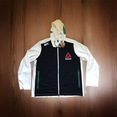 Reebok UFC Walk Out Warm Up Zip Up Jacket Sweatshirt Hoodie White Mens 2XL  NEW