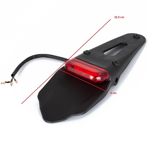 Parafango Posteriore Led Rosso Moto Motocross Universale Faro Enduro Omologato - Picture 3 of 3