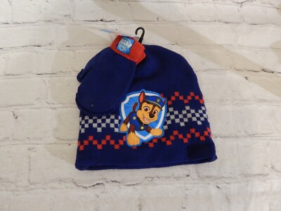 Boy Blue Paw Patrol Hat & Mittens OSFM