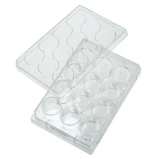 CELLTREAT 12 Well TCT Plate with Lid, Individual, 100/Case, Sterile, #229112