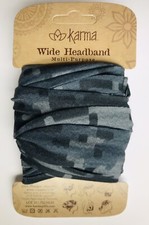 DIGITAL CAMO wide headband by Karma Gifts boho bandeau natural life black full