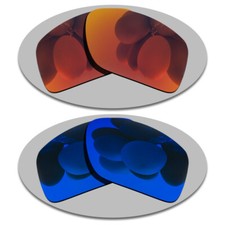 Fire Red Deep Blue Lenses Replacement For-Oakley Double Edge OO9380 Polarized