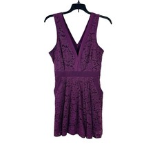 FREE PEOPLE womens size XS Lovely in lace burgundy sleeveless fit flare dress
