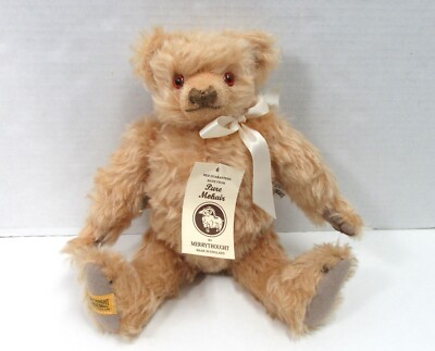 SIGNED VINTAGE MERRYTHOUGHT ENGLAND MOHAIR TEDDY BEAR JOINTED, GROWLER 13
