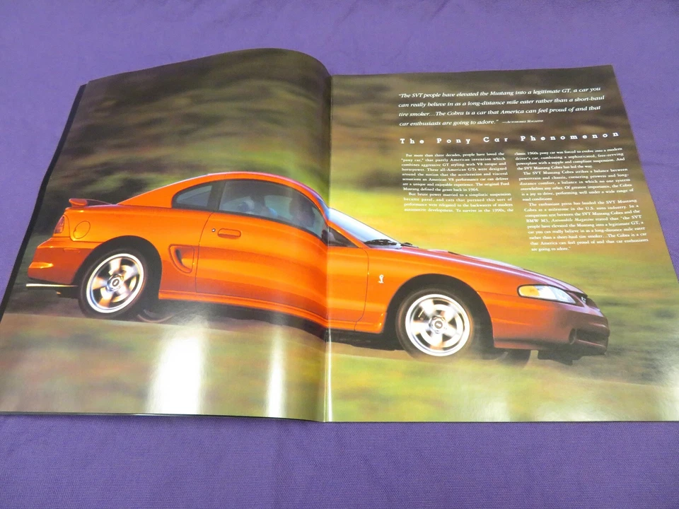 1998 Mustang Cobra SVT,Ford Dealership Showroom Sales Brochure - Image 3 of 4