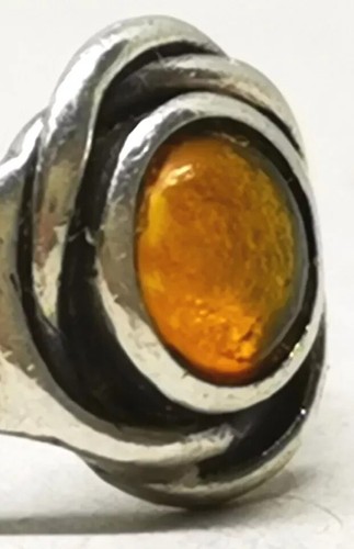 Anillo Flor Plata Esterlina 925 Ópalo de Fuego Mexicano Vintage Talla O Sello SG - Imagen 12 de 15