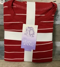 🤶 Stars Above Red Striped Thermal Pajama Set (Size X-Large)🆕