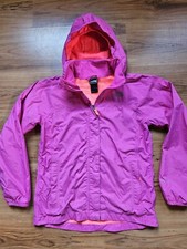 The North Face Girls Pink Hooded HyVent Rain Windbreaker Jacket Large 14/16