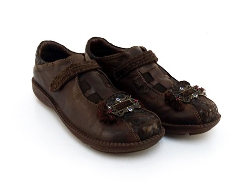 Ballerinas VENERA Spange Slipper Trachtenschuhe Halbschuhe Echtleder braun Gr 39 - Bild 2 von 9