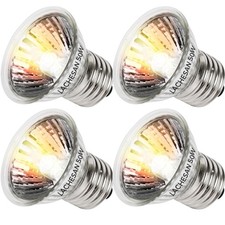 4-Pack 50W UVA UVB Bulbs, Fit E26 Heat Reptile Lamp, Light Turtle Heat Lamp for