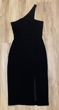 Lulus Little Black Dress S One Shoulder Bodycon Midi Cocktail Party Made Usa