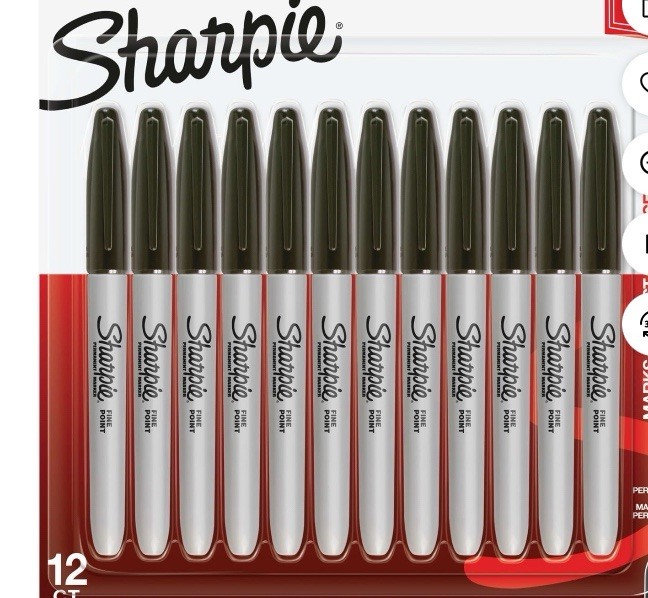 12 Sharpie Permanent Fine Point Markers