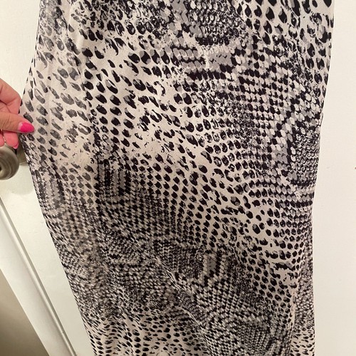 ZARA ärmelloses Maxikleid Wasserfallausschnitt Schlangenledermuster Slip mehrfarbig Small - Bild 4 von 15