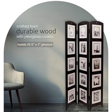 Biombo Divisor De 5 Paneles De Tela Marrón 250x200 Cm