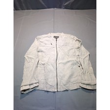 Tommy Bahama Linen Jacket Women's Small S/P Beige Full Zip Collared Casual