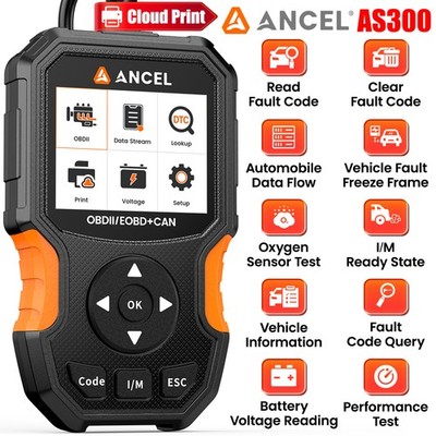 AS300 Automotive OBD2 Scanner Code Reader Car Check Engine Fault Diagnostic Tool