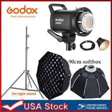 US Godox SL60IIBI Bi-color LED Video Light 90cm Grid Softbox 2m Light Stand