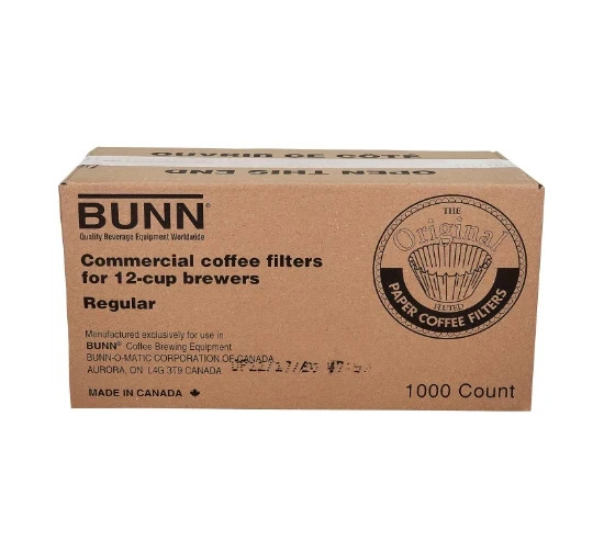 BUNN Pack of 1000 Pieces Commercial Coffee Filters 12-Cup Size Case - White (20115.0000)