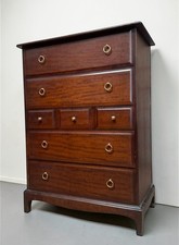 STAG MINSTREL MAHOGANY 7 DRAWER TALL BOY CHEST OF DRAWERS MID CENTURY RETRO