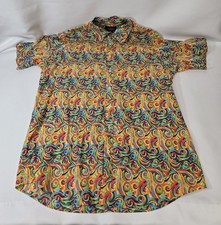 Cremieux Floral Design Men's Short Sleeve Button Up Shirt Sz XLT Pre Own