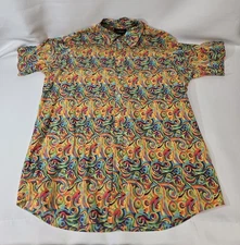 Cremieux  Floral Design Men's Short Sleeve Button Up Shirt Sz XLT Pre Own