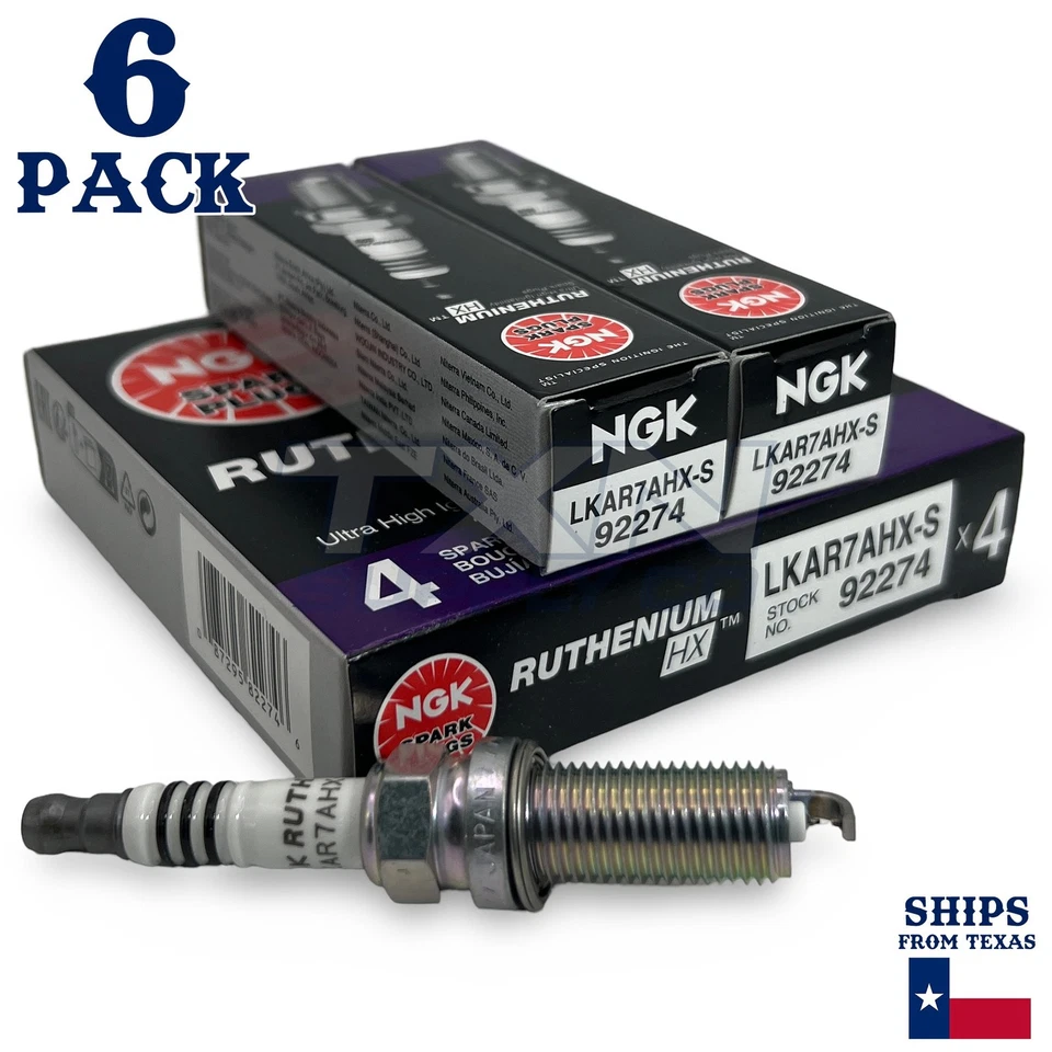 6 Pack NGK Ruthenium HX Spark Plugs 2013-2017 for Nissan Quest V6 3.5L - Image 2 of 3