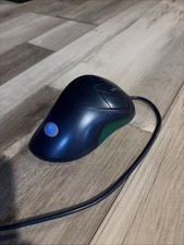 Retro Logitech Mouse Man Wheel- TESTED WORKING - Navy, And Green