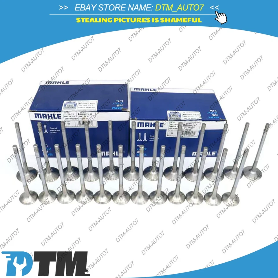 24x Intake Exhaust Inlet Outlet Valves Set For VW Audi S4 S5 A6 3.0 2.8 3.2 TFSI - Image 2 of 4