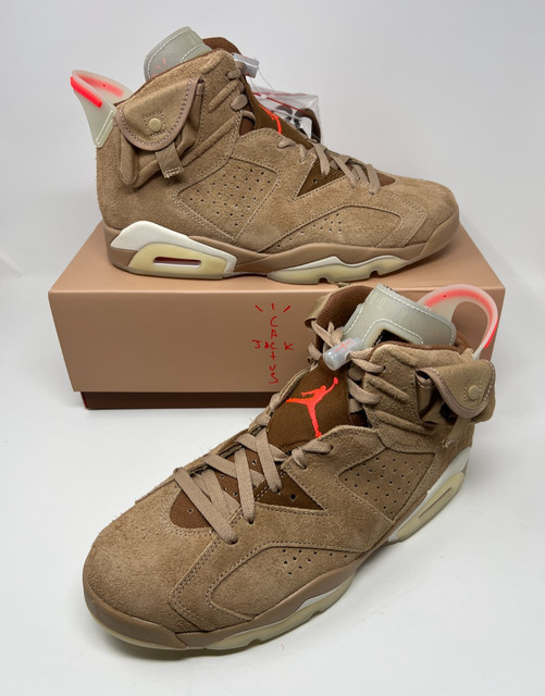 Size 10 - Jordan 6 Retro x Travis Scott Mid British Khaki Cactus Jack DH0690-200