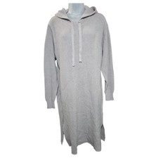 The Drop Wom LG NWOT Hooded Knit Sweater Midi Dress Taupe Greige Neutral Cozy