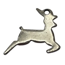 Deer-Shaped Silver-Tone Metal Charm Pendant 1 Inch Crafting  Jewelry Making B29