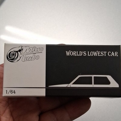 Micro Turbo World's Lowest Car 1:64 White Black Diecast Car for Boys & Girls