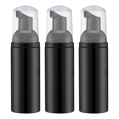 Tekson Soap Foam Bottle (Black Pump), Empty Travel Foaming Lash Shampoo for Clea