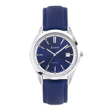 Accurist Everyday 40mm Mens Round Silver Analogue Watch with Blue Strap