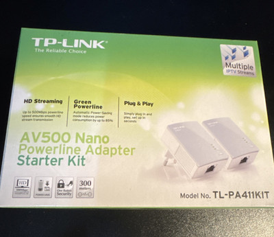TP-LINK AV500 Nano Powerline Adapter TL-PA411KIT, 2er Set, 500 Mbps, HD Streami 