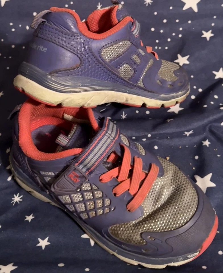 Zapatillas Stride Rite Made2Play Cannan, Niñas, Rosa/Púrpura/Plateado, Talla 9.5M Usadas en Excelente Condición Foto 3 de 4