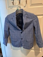 Boys Size 10 Dress Jacket / Tommy Hilfiger / Blue Check / Lined