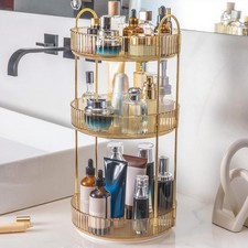 360 Rotating Makeup Organizer, Yellow, Unisex, 3 Tier Countertop Storage, Fit...