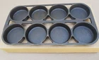 ERIE/GRISWOLD NO 8 GEM PAN p/n 946 Variation 4 Scarce Muffin Pan Cast Iron-FLAT