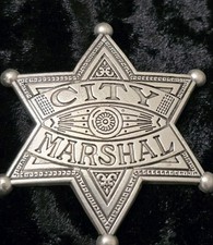 City Marshal Old West Replica Badge.  Free Shipping.
