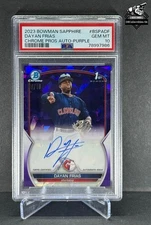 2023 Bowman Sapphire Dayan Frias 1st Purple Auto 08/10 PSA 10 Guardians