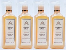 4 Bath  Body Works CINNAMON SPICED VANILLA Cleansing Gel Hand Soap 8.0 oz