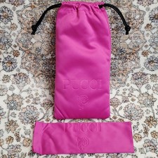 Authentic PUCCI Hot Pink Soft Padded Fabric Eyeglasses Sunglasses Case  Cloth