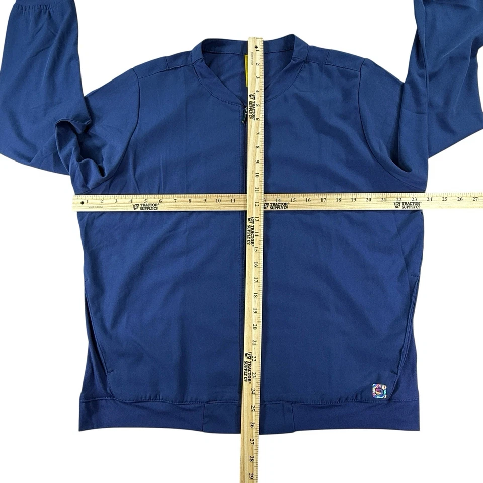 WonderWink Aero Scrubs Jacket Womens Large Navy Blue Modern Fit Zippered - Image 2 of 4