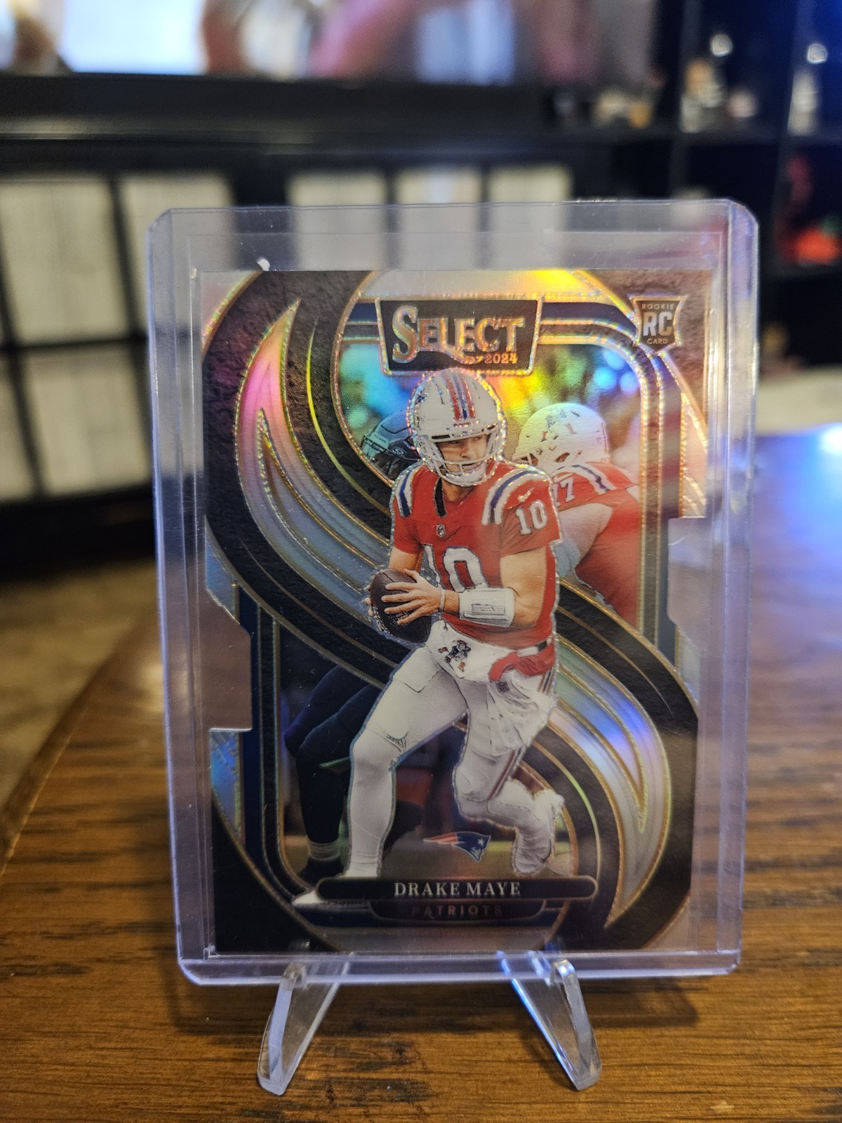 2024 Panini Select - Premier Level Drake Maye #113 Silver Prizm Die-Cut (RC)