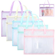 Clysee 5 Pcs Sewing Project Bag 14x11" Needlepoint Organizer, Macaron