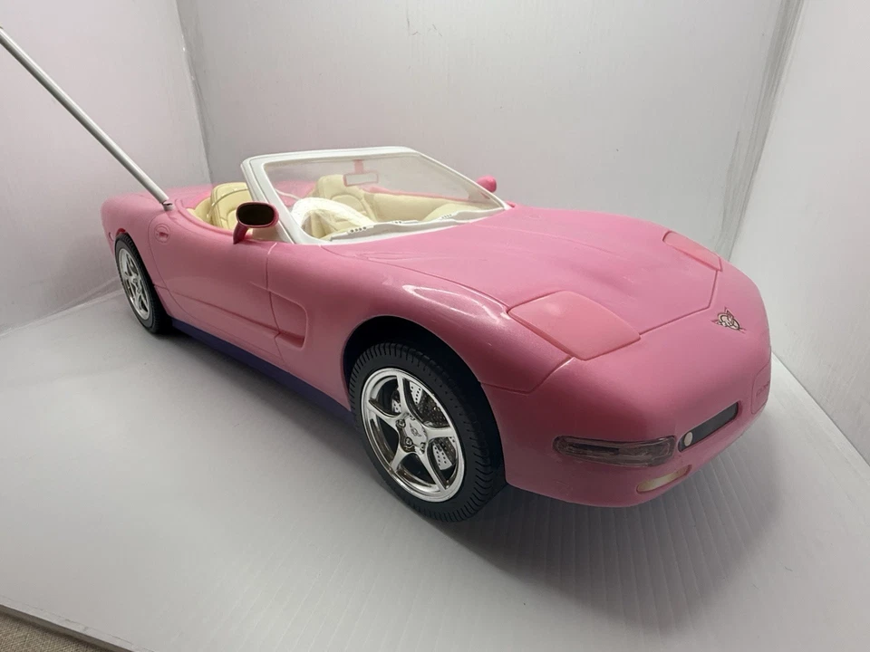Barbie Convertible Corvette Rosa (Sin Control Remoto) Coche de Juguete 2001 Mattel Foto 4 de 4