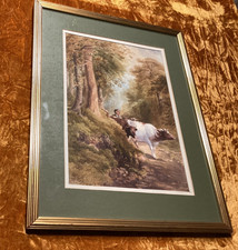 W H Pigott 1810-1904  Drover cows in lane watercolour ,unfinished work on back