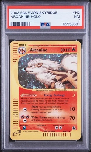 2003 POKEMON SKYRIDGE #H2 ARCANINE-HOLO PSA 7
