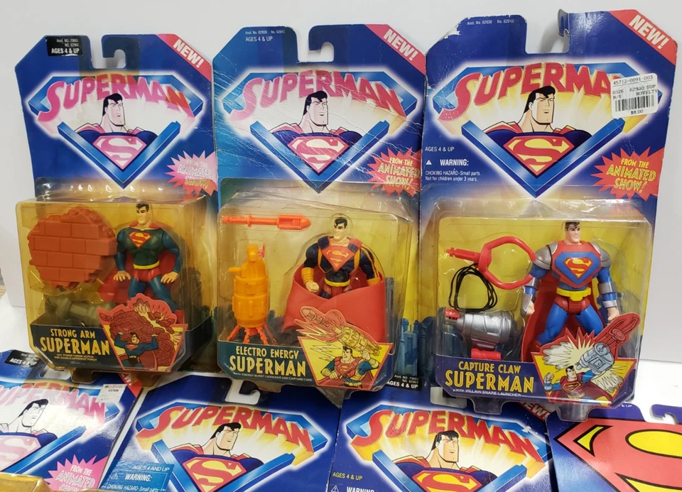 Lote de 7 figuras de Superman: The Animated Series Man of Steel 2001 (MOC) Foto 3 de 4
